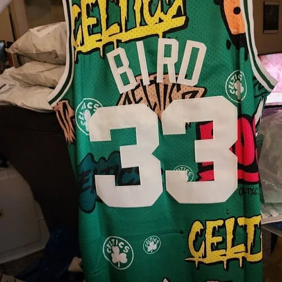 Larry Bird Boston Celtics Mitchell & Ness NBA Jersey Sz M Green #33 NWT Swingman - Picture 4 of 7